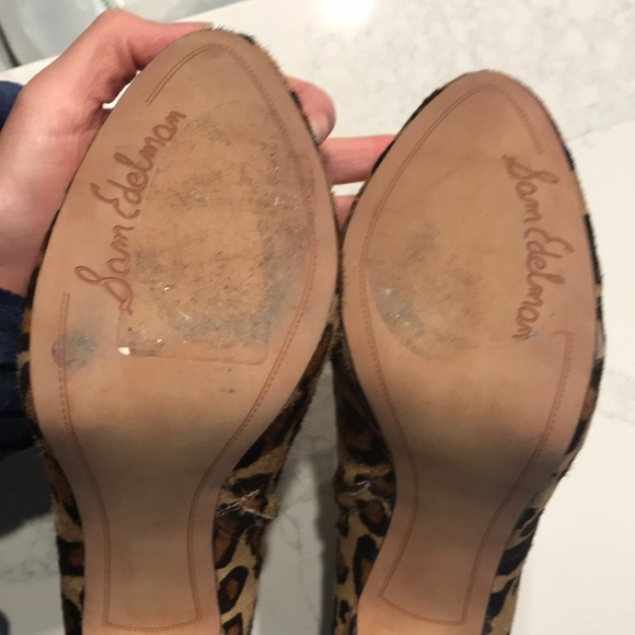 Sam Edelman leopard fur boots heels 8 - Picture 7 of 9